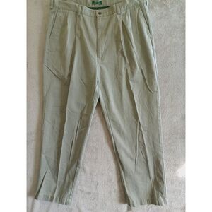 Lauren Ralph Lauren Mens Pleated Green Chino Cotton Pants 40x30 Casual Preppy